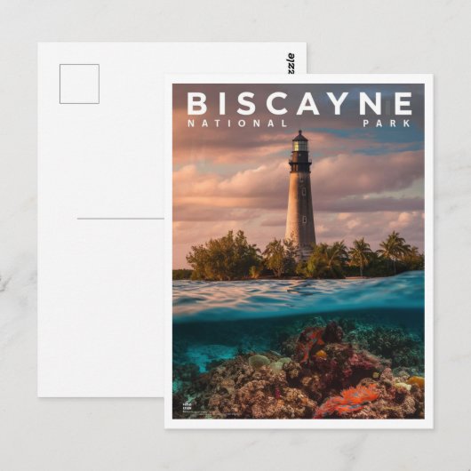 Vuurtoren van Biscayne National Park Briefkaart (Voorkant / Achterkant)
