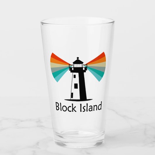 Vuurtoren van Block Island Rainbow Glas (Voorkant)