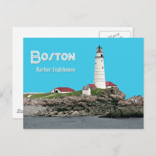 vuurtoren van Boston Harbour Briefkaart (Voorkant / Achterkant)