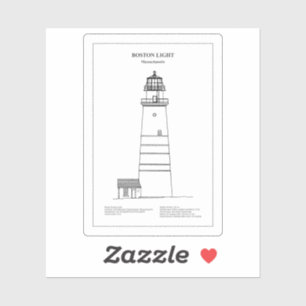 Vuurtoren van Boston - Massachusetts - BD Sticker