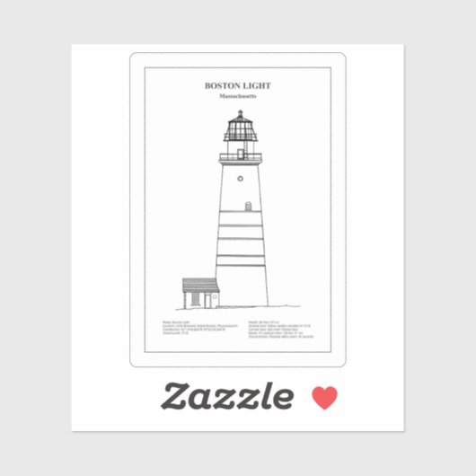 Vuurtoren van Boston - Massachusetts - BD Sticker (Vel)