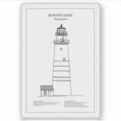Vuurtoren van Boston - Massachusetts - BD Sticker (Voorkant)