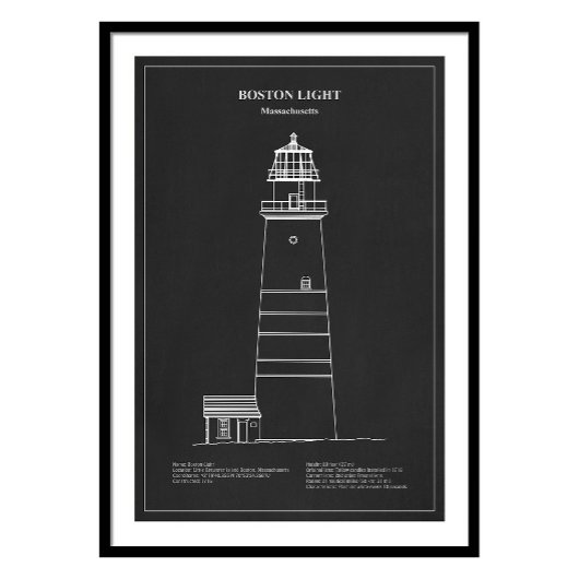 Vuurtoren van Boston - Massachusetts - PD Foto Afdruk