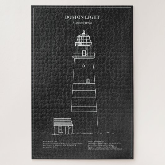Vuurtoren van Boston - Massachusetts - PD Legpuzzel (Verticaal)