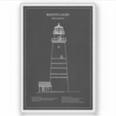 Vuurtoren van Boston - Massachusetts - PD Sticker (Voorkant)