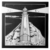 vuurtoren van Boulder Bank Tegeltje (Voorkant)