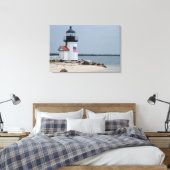 vuurtoren van Brant Point 2 Canvas Afdruk (Insitu (Slaapkamer))