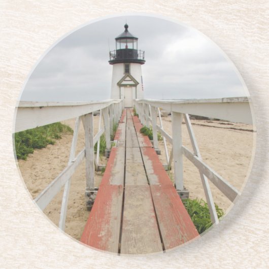 vuurtoren van Brant Point Zandsteen Onderzetter (Voorkant)