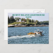 Vuurtoren van Burnt Island, Maine Briefkaart (Voorkant / Achterkant)