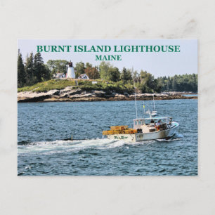 Vuurtoren van Burnt Island, Maine Briefkaart