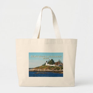 Vuurtoren van Burnt Island, Maine Canvas tas