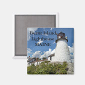 Vuurtoren van Burnt Island, Maine Magnet (Voorkant / Achterkant)