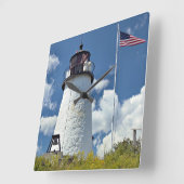 Vuurtoren van Burnt Island, Maine Wall Clock Vierkante Klok (Hoek)