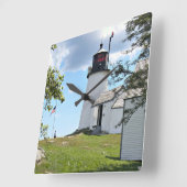 Vuurtoren van Burnt Island, Maine Wall Clock Vierkante Klok (Hoek)
