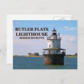 Vuurtoren van Butler Flats, Massachusetts Briefkaa Briefkaart (Voorkant / Achterkant)