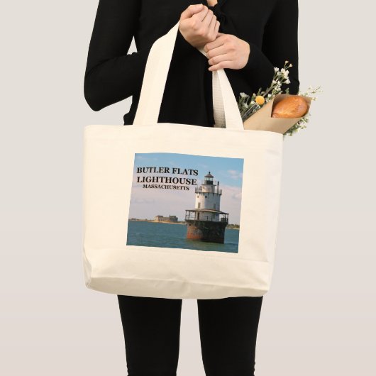 Vuurtoren van Butler Flats, Massachusetts Canvas t Grote Tote Bag (Voorkant (product))