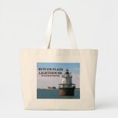 Vuurtoren van Butler Flats, Massachusetts Canvas t Grote Tote Bag (Voorkant)