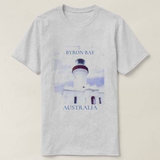vuurtoren van Byron Bay Australië reizen T-shirt (Design voorkant)
