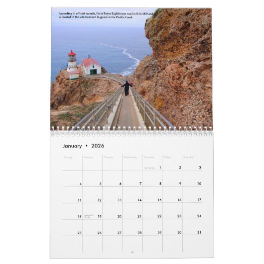 Vuurtoren van Californië Kalender (Jan 2026)