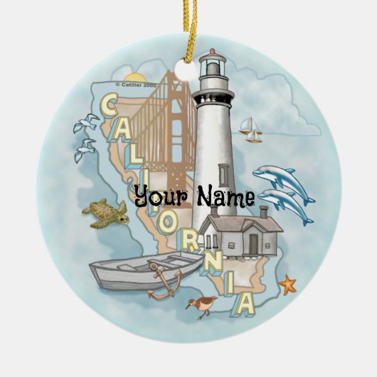 Vuurtoren van Californië Keramisch Ornament (Voorkant)