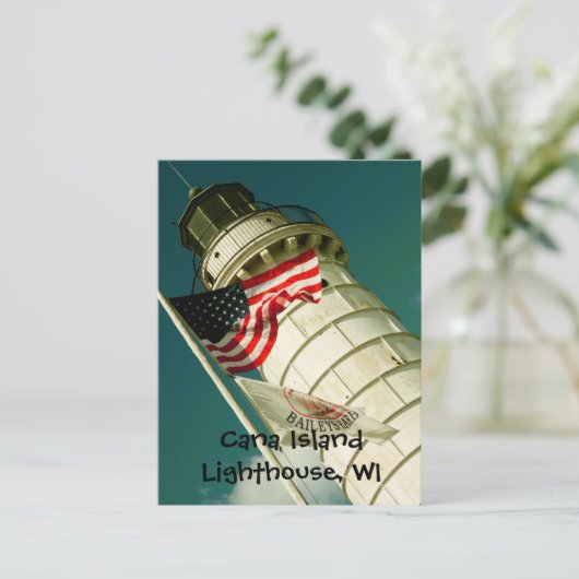 Vuurtoren van Cana Island, WI Briefkaart (Staand voorkant)