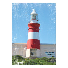 vuurtoren van Cape Agulhas 1849 Foto Afdruk