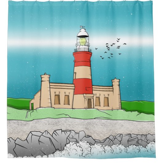 vuurtoren van Cape Agulhas Douchegordijn (Voorkant)
