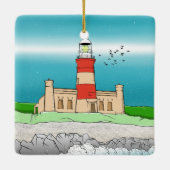 vuurtoren van Cape Agulhas Keramisch Ornament (Achterkant)