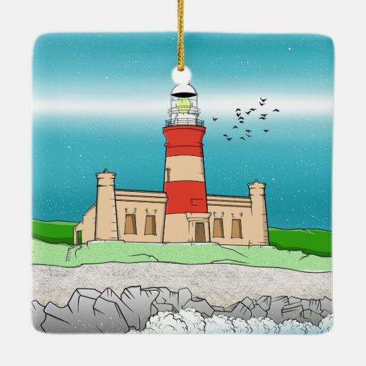 vuurtoren van Cape Agulhas Keramisch Ornament (Achterkant)