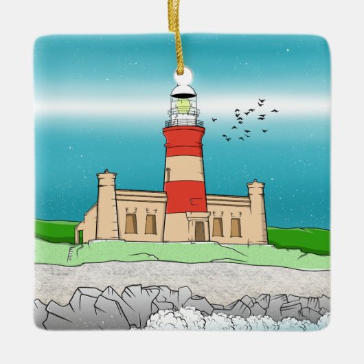 vuurtoren van Cape Agulhas Keramisch Ornament (Voorkant)