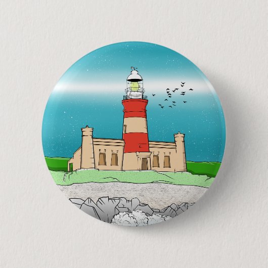 vuurtoren van Cape Agulhas Ronde Button 5,7 Cm (Voorkant)