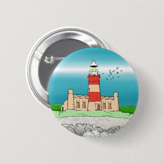vuurtoren van Cape Agulhas Ronde Button 5,7 Cm (Voorkant /achterkant)