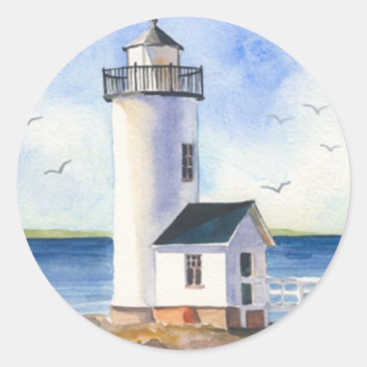 Vuurtoren van Cape Anne Ronde Sticker (Voorkant)