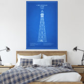 Vuurtoren van Cape Charles - Virginia - AD Canvas Afdruk (Insitu (Slaapkamer))