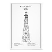 Vuurtoren van Cape Charles - Virginia - BD Foto Afdruk (Voorkant)