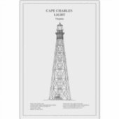 Vuurtoren van Cape Charles - Virginia - BD Sticker (Voorkant)