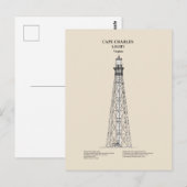 Vuurtoren van Cape Charles - Virginia - SBD Briefkaart (Voorkant / Achterkant)