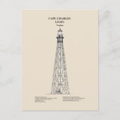 Vuurtoren van Cape Charles - Virginia - SBD Briefkaart (Voorkant)