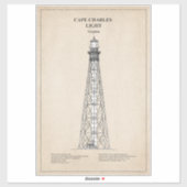 Vuurtoren van Cape Charles - Virginia - SBD Sticker (Vel)