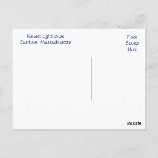 vuurtoren van Cape Cod Nauset, Briefkaart van Mass (Achterkant)