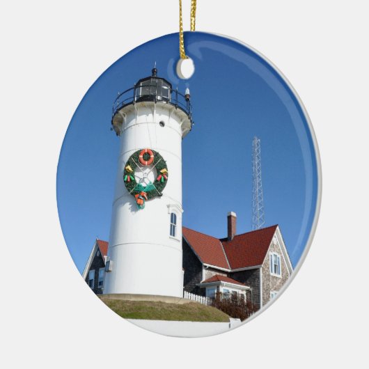 vuurtoren van Cape Cod Nobska Keramisch Ornament (Links)