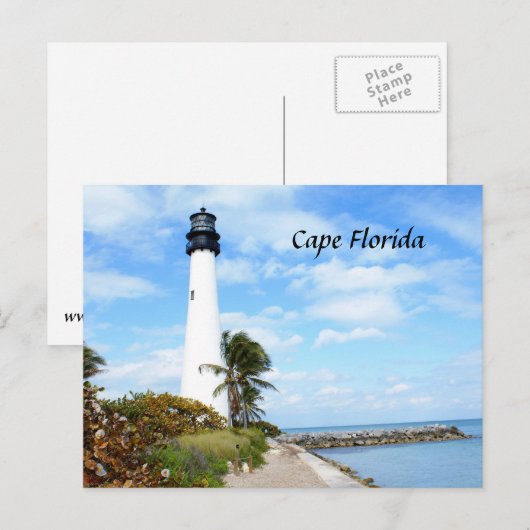 vuurtoren van Cape Florida Briefkaart (Voorkant / Achterkant)