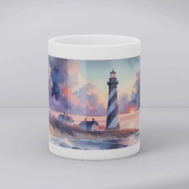 Vuurtoren van Cape Hatteras bij zonsondergang Kust Koffiemok