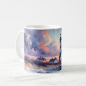 Vuurtoren van Cape Hatteras bij zonsondergang Kust Koffiemok (Voorkant links)