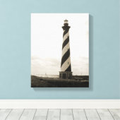 vuurtoren van Cape Hatteras Canvas Afdruk (Insitu (Houten vloer))