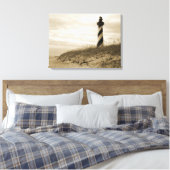 vuurtoren van Cape Hatteras Canvas Afdruk (Insitu (Slaapkamer))
