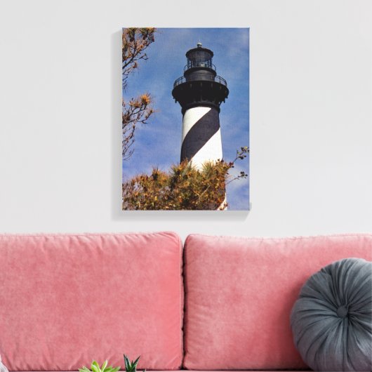 vuurtoren van Cape Hatteras Canvas Afdruk (Insitu (Woonkamer))