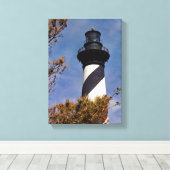 vuurtoren van Cape Hatteras Canvas Afdruk (Insitu (Houten vloer))