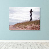 vuurtoren van Cape Hatteras Canvas Afdruk (Insitu (Houten vloer))