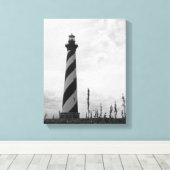 vuurtoren van Cape Hatteras Canvas Afdruk (Insitu (Houten vloer))